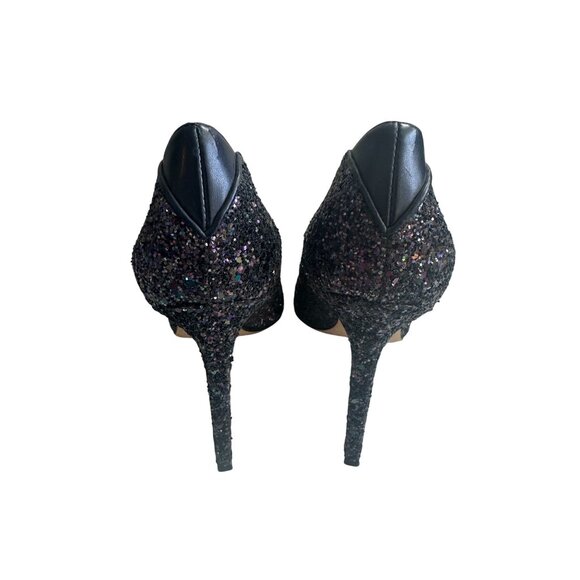 SAM EDELMAN Navy Blue Glitter Heels Size 7.5 - Picture 7 of 8